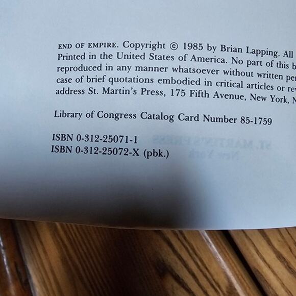 End of Empire Book by Brian Lapping Military History St. Martins Press Paperback - Picture 9 of 9
